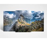 DV DESIGN 3 x A4 Machu Picchu Posters - Peru Travel Trio of Prints Portrait Poster Gift