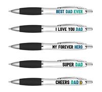 DV DESIGN 5 x Best Dad Pens - Love Daddy Blue Father's Day Quotes Inspiring Gift #75723