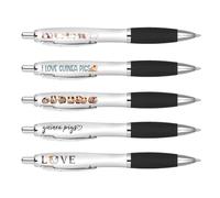 DV DESIGN 5 x Guinea Pig Black Pens - Rodent Pets Animal Funny Cartoon Stationary School Equipment Teacher Friend Girls Boys Birthday Set #81292