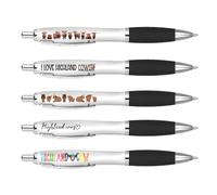 DV DESIGN 5 x Highland Cow Pens - Scottish Cattle Animals Cartoon Stationary School Equipment Fan Teacher Friend Girls Boys Birthday Set #81280