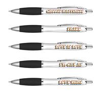 DV DESIGN 5 x Pride Pens - LGBTQ Gay Lesbian Love Rainbow Happiness Quotes Gift #75734