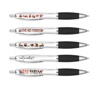 DV DESIGN 5 x Red Panda Pens - Lesser Bear Cub Animal Funny Cartoon Stationary School Equipment Fan Teacher Friend Girls Boys Birthday Set #81282