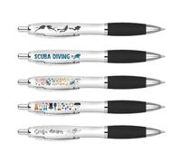 DV DESIGN 5 x Scuba Diving Black Pens - Diver Sea Creature Hobby Animal Cartoon Stationary School Equipment Teacher Friend Girls Boys Set #81473