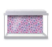 DV DESIGN Aquarium Fish Tank Background 60x30 cm - Sea Creatures Seamless Pattern Illustration Pink Marine Static Cling Vinyl Vivarium Terrarium External Application #500169