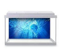 DV DESIGN Aquarium Fish Tank Background 80x40 cm - Jellyfish Blue Water Waves Sunbeam Underwater Aquatic Static Cling Vinyl Vivarium Terrarium External Application #500091