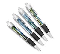 DV DESIGN Set of 4 Alaska White Ballpoint Pens - America USA State Winter Flag Holiday Travel Friends Boys Girls Men Women Theme Pen Gift #79497
