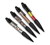 DV DESIGN Set of 4 Belgium Black Ballpoint Pens - Belgian Flag City Map Country Holiday Travel Friends Boys Girls Men Women Theme Pen #79526