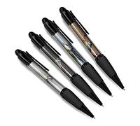 DV DESIGN Set of 4 Blue Tit Black Ballpoint Pens - Garden Bird Animal Nature Wildlife Theme Gift