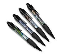 DV DESIGN Set of 4 Canada Black Ballpoint Pens - Banff Mountains Winter Ski Lake Canadian Travel Friends Boys Girls Men Women Theme Pen #79358
