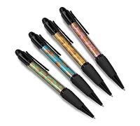 DV DESIGN Set of 4 Capybara Black Ballpoint Pens - Wild Rodent Cartoon Animals Pattern Funny Cute Themed Boys Girls Men Women Pen Gift #81060