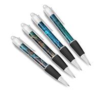 DV DESIGN Set of 4 Circuit Board White Ballpoint Pens - Computer Motherboard Technology Electronics Pattern Boys Girls Men Women Theme Pen #79414