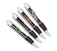 DV DESIGN Set of 4 Dart Board White Ballpoint Pens - Game Sports Flight Bullseye Friends Boys Girls Men Women Theme Pen #79359