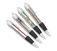 DV DESIGN Set of 4 Egypt White Ballpoint Pens - Cairo Egyptian Pyramids Camels Flag Travel Holiday Hobby Boys Girls Men Women Theme Pen #79405