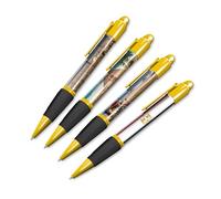 DV DESIGN Set of 4 Egypt Yellow Ballpoint Pens - Cairo Egyptian Pyramids Camels Flag Travel Holiday Hobby Boys Girls Men Women Theme Pen #79405
