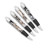 DV DESIGN Set of 4 French Bulldog White Ballpoint Pens - Frenchie Dog Puppy Animals Pets Friends Boys Girls Men Women Theme Pen #79337