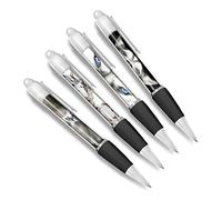 DV DESIGN Set of 4 Husky White Ballpoint Pens - Puppy Animals Pets Siberian Alaskan Malamute Dogs Friends Boys Girls Men Women Theme Pen #79366