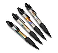 DV DESIGN Set of 4 Pride Black Ballpoint Pens - LGBTQ Heart Love Gay Lesbian Transgender Progress Friends Boys Girls Men Women Theme Pen #79362