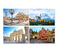 DV DESIGN Set of 4 Prints - 6 x 4 - Germany Landmarks Holiday German Travel Poster Photo 15x10cm Gift