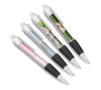 DV DESIGN Set of 4 Rabbit White Ballpoint Pens - Bunny Easter Fluffy Cute Animals Pets Friends Boys Girls Men Women Theme Pen #79350
