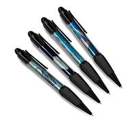 DV DESIGN Set of 4 Stingrays Black Ballpoint Pens - Ocean Animal Nature Sea Creature Wild Travel Portrait Boys Girls Men Women Theme Pen #79481