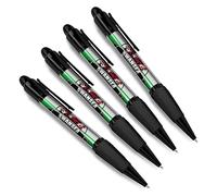DV DESIGN Set of 4 Swansea Black Ballpoint Pens - Wales Welsh Dragon Skyline UK Travel Holiday City Flag Stationery Theme Pen Gift #83158
