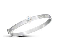 DV Dolce Valentina Baby Bangle, Cross and Birthstone Set, Baptism Bracelet, Sterling Silver or Gold Plated, 0-3 Years (December, Sterling Silver)