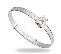DV DOLCE VALENTINA Children's Baby Bangle with Teddy Bear Pattern, Teddy Sliding, Unisex bracelet for Girl and For Boy, Birthday, Christmas, Baby Shower 0-1yrs (Gift Box 1)