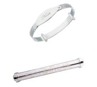 DV Dolce Valentina Personalised Sterling Silver Baby Bangle with Birth Certificate, Baby Shower, Birthday, Baptism Gift Set (Real Diamond)