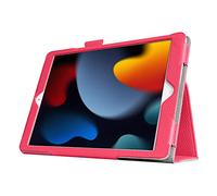 DV Flip Stand Case for iPad 10.2-inch 9th/8th/7th Generation, Premium PU Leather Cover with Pencil Holder and Magnetic Closure, Shockproof Folio Stand Case, Supports Auto Sleep/Wake (Pink)