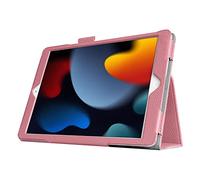 DV Flip Stand Case for iPad 10.2-inch 9th/8th/7th Generation, Premium PU Leather Cover with Pencil Holder and Magnetic Closure, Shockproof Folio Stand Case, Supports Auto Sleep/Wake (Rose Gold)