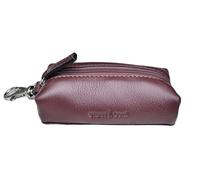 DV Gianni Conti Small Brown Italian Leather Zipped Keyring Key Lanyard On Chain with Exterior Metal Clip for Attaching 589075 (Brown)