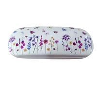 DV Hard Shell William Morris, William Kilburn, Monet, Bees, Butterflies, Poppies, Flowers PU Glasses Protection - Travel Essentials and Accessories - 16.25cm x 6cm x 4cm (Butterflies & Flowers)