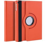 (DV) iPad 9.7inch 360° Rotating Case Cover For Apple iPad 9.7" Air1/ Air 2 & 5th Gen 2017-6th Gen 2018 Smart PU Leather Cover Auto Wake/Sleep (Orange)