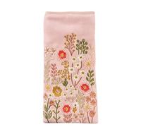 DV Velvet Embroidered Glasses Case for Women - Magnetic Snap Closure - UK Designed - Robins, British Birds & Strawberry Patterns - Protective Padded Specs Pouch (Ditsy Floral)