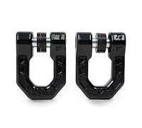 DV8 Offroad Elite Series D-Ring Shackles | Pair | 8 Ton Working Load Limit | (4) ⅛” & (4) 3/16” Isolators Included | 1&1/16” Thick Forged Steel D-Ring (Black)