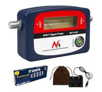 DVB-T/DVB-T2 TV Signal Meter with Compass and F Cable 25cm - Precise Installation Terrestrial Antenna, Portable, Powered by AA Batteries, Optimal Orientation