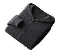 Dvbfufv Men's Winter Cashmere Sweater Double-Sided Cardigan Zipper Thickened Casual Cashmere Knitted Hooded Coat