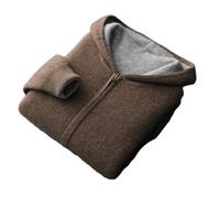 Dvbfufv Men's Winter Cashmere Sweater Double-Sided Cardigan Zipper Thickened Casual Cashmere Knitted Hooded Coat