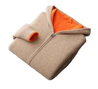 Dvbfufv Men's Winter Cashmere Sweater Double-Sided Cardigan Zipper Thickened Casual Cashmere Knitted Hooded Coat