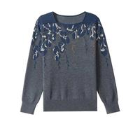 Dvbfufv Women's Print Sweaters Spring Soft V Neck Pullovers Female Casual Long Sleeve Jumper