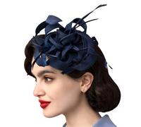 Dvbfufv Women's Tea Party Flower Fascinators Derby Hats Women Wedding Cocktail Feathers Headbands Hats