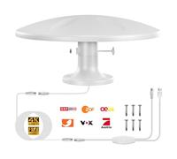 DVBT2 Antenna - Digital Indoor Antenna for TV - DVBT2 Antenna Indoor 360 Degree Reception - With Magnetic Base, Supports 4K 108P HD Channels (White)
