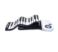 DVCSDE Hand Rolled Piano 61 Key 88 Key Silicone Big Speaker With Pedals Portable Folding Electronic Piano Can Be Played(White)