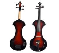 DVCSDE Violin Starter Kit Sunset Color Full Size Electric Violin Kit 4/4 Solid Wood Silent Fiddle With Hard Case Bow Ebony Fittings KIT