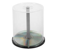 DVD Cake Box Clear DVD Cakeboxes Holder 100 Disc Black Spindle | DVD for Home Office Media Movie Music Disc Collection Organizer Storage Rack Shelf Cabinet Stand Display Unit Archive Bin