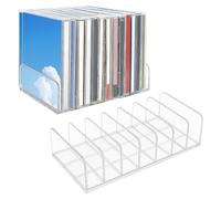 DVD Clear Storage Box: Acrylic Stackable Holder Organizer Tray for Up to 14 Square CDs | Media Display Stand Case for Shelf Countertop, Organization Solution for Kitchen, Bathroom, Cabinet, Movie Rack