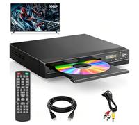 DVD Player for TV with HDMI Output, 1080P Upscaling Multi Region DVD Player, USB Input & AV Cable, Remote Control, All Zone Free CD/MP3/JPEG Playback for Home Entertainment