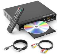DVD Players for TV with HDMI,Plays All Regions and Formats,CD Player for Home,Support 1080P Video/CD/DVD/VCD/JPEG/USB, Remote, HDMI and RCA Cables Included