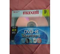 DVD-R Sparklers 5 Assorted Colors 4.7GB 8x 120min