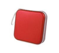 DVD Storage Bag 40 Disc Portable Double-side CD DVD Storage Sleeve Case Plastic Universal Wallet Album Electronics Accessories(Red)